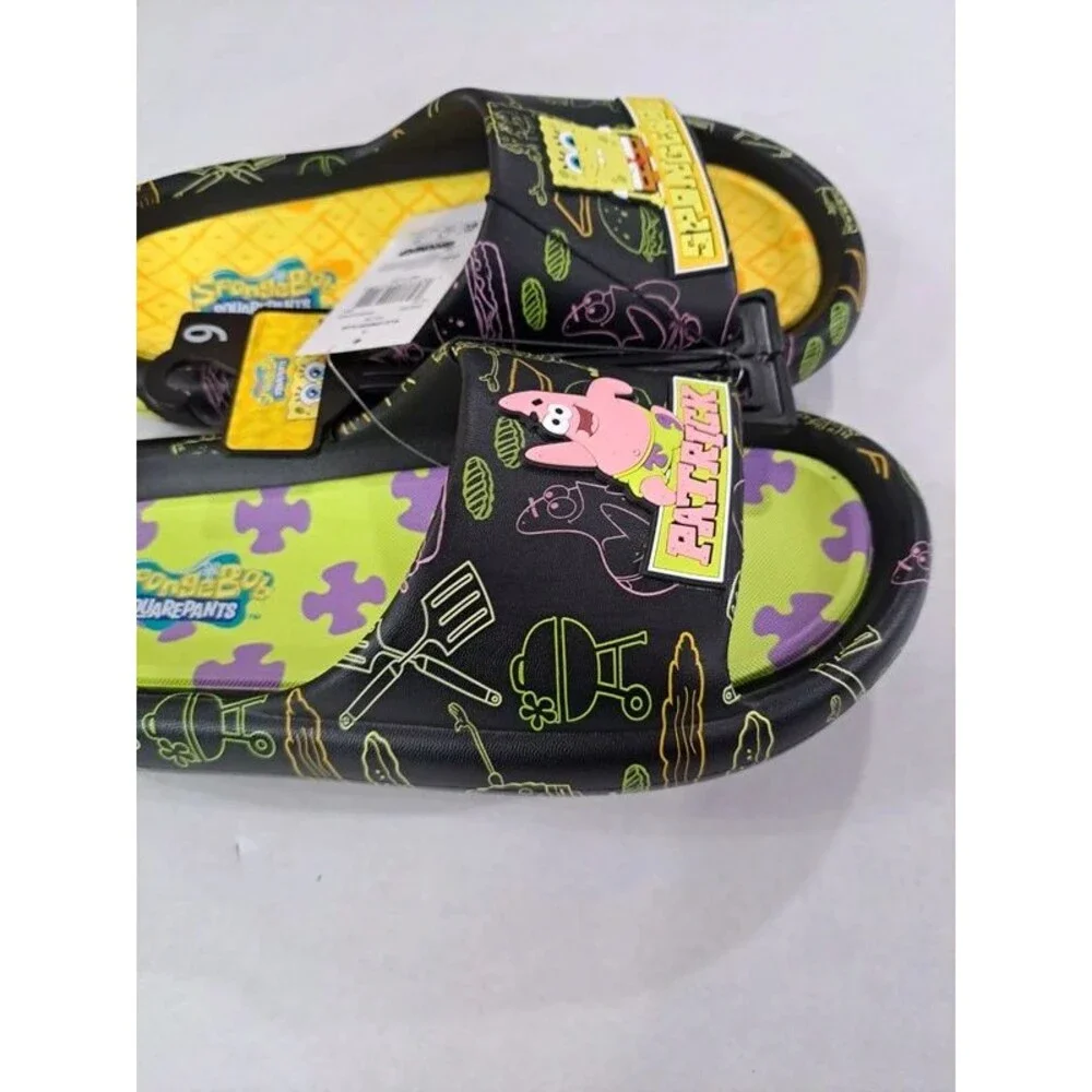 Sponge Bob & Patrick Waterproof Lightweight 2D Sandals Men's Size 9